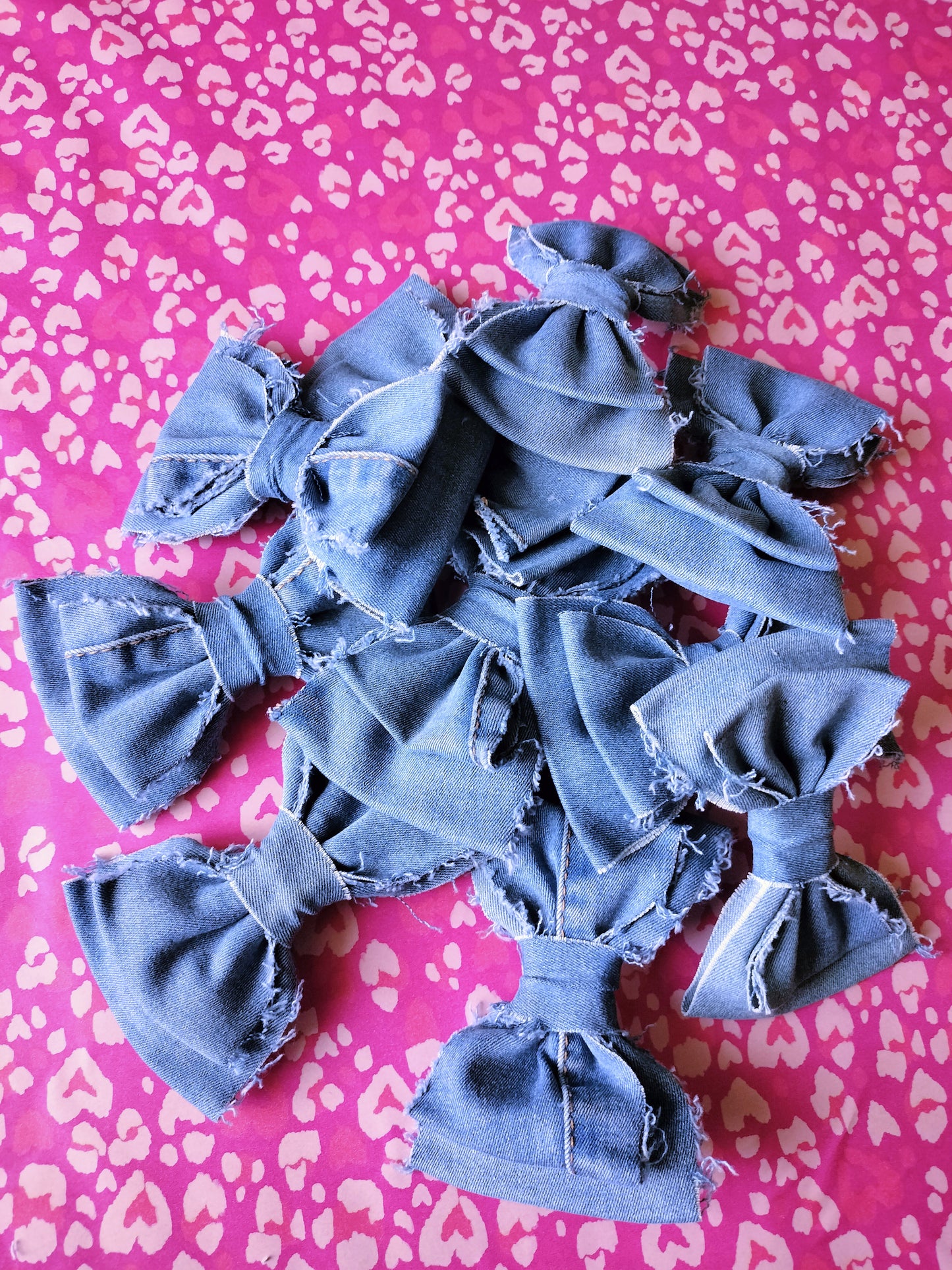 Denim Hair Bows 002