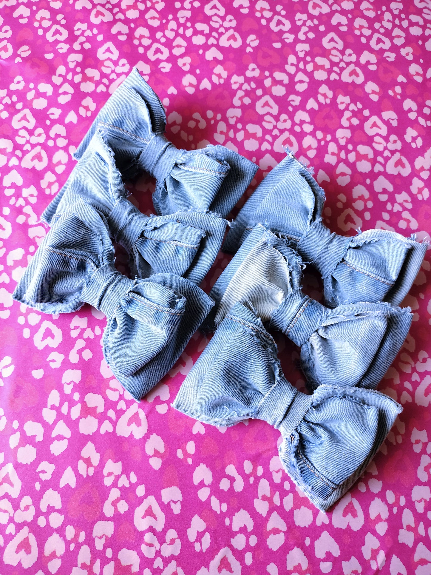 Denim Hair Bows 001