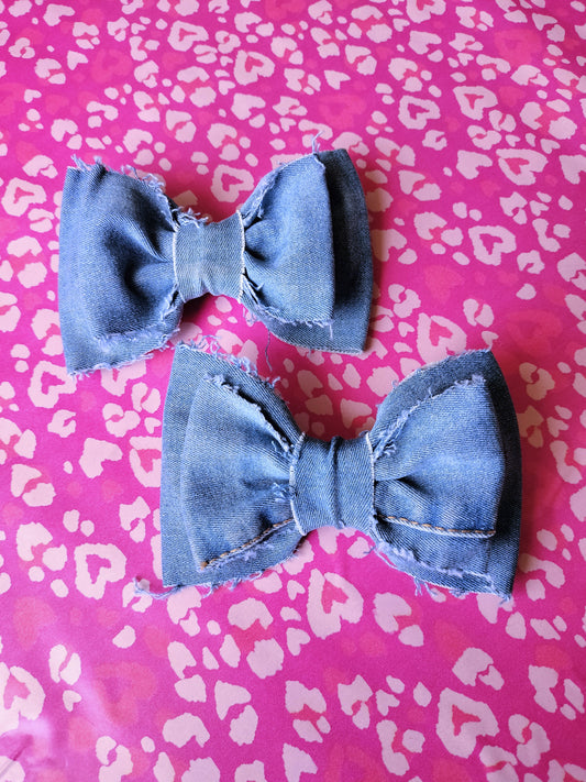 Denim Hair Bows 002