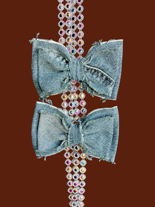Denim Hair Bows 003